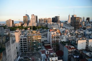 16 View To East Includes Sheraton, Catalinas Skyscrapers, Kavanagh Building Just Before Sunset From Rooftop At Alvear Art Hotel Buenos Aires.jpg